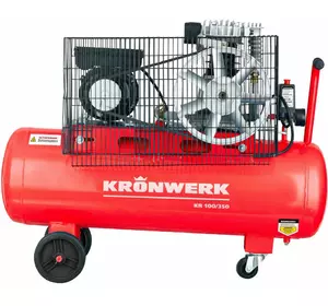 Масляний повітряний компресор KRONWERK KR 100/350, 2,2 кВт, 350 л/мин, 100 л, ременна передача