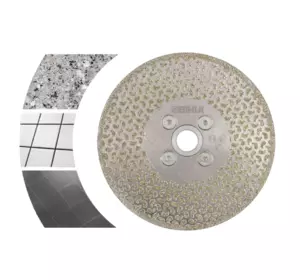 Якісний диск алмазний BIHUI GALVANIC 125 мм для різки і шліфування з фланцем М14 (DCWME5) : диск 125 мм