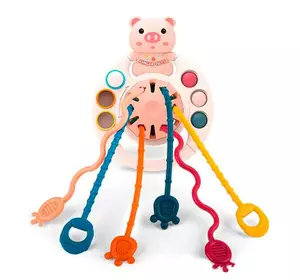 Погремушка прорезыватель Монтессори игрушка для детей, Свинка