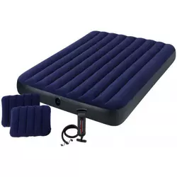 Матрас надувной двухместный с подушками Intex 64765 152х203х25 см, синий