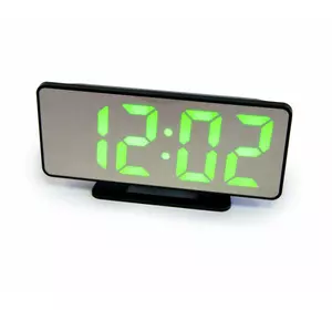 Часы настольные электронные с будильником и термометром (зеркальные)
