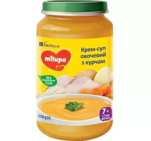 Детское пюре Milupa суп овощной с цыпленком, 200 гр (5900852045257)