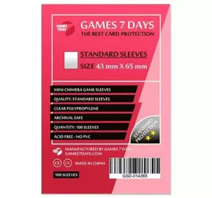 Протектор для карт Games7Days 43 х 65 мм, Mini Chimera, 100 шт (STANDART) (GSD-014365)