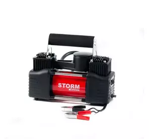 Автомобильный компрессор для шин 17 R Storm Bi-Power 2-цилиндровый с зажимами АКБ 10 Атм 85 л/мин