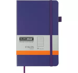 Книга записная Buromax Etalon 125x195 мм 96 листов в линию обложка из искусственной кожи Фиолетовая (BM.291260-07)
