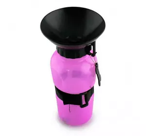 Поилка для собак переносная Dog Water Bottle 7363, розовая
