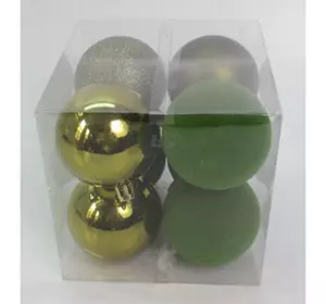 Елочная игрушка Novogod`ko 8 шт оливковый mix 6 см (974411)