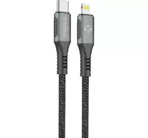 Дата кабель USB-C to Lightning 1.2m CBGPD30WTL1 30W grey Intaleo (1283126518089)