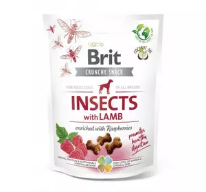 Лакомство для собак Brit Care Dog Crunchy Cracker Insects насекомые, ягненок и малина, 200 г (8595602551477)