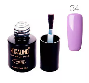 Гель-лак для ногтей маникюра 7мл Rosalind, шеллак, 34 светло-фиолетовый