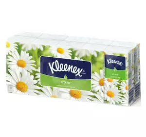 Салфетки косметические Kleenex Aroma с ароматом ромашки двухслойные 10 пачек по 10 шт. (5901478905277)