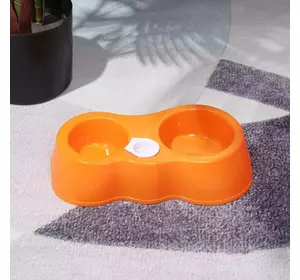 Кормушка поилка автоматическая для собак и для котов (оранжевый)