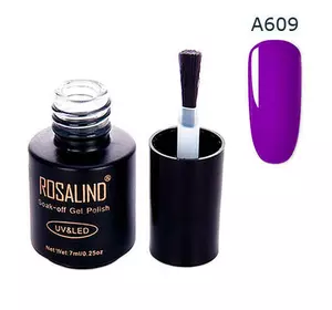 Гель-лак для ногтей маникюра 7мл Rosalind, шеллак, А609 неон фиолетовый