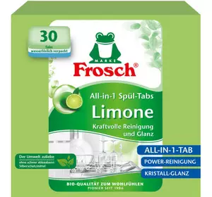 Таблетки для посудомоечных машин Frosch Лимон 30 шт. (4001499963339/4009175965134)