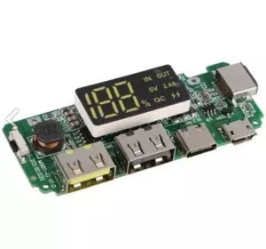 Контроллер зарядки Li-ion батарей 18650 для Power Bank, ЖК-дисплей 2xUSB