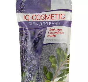 Соль для ванн IQ-Cosmetic Лаванда и экстракт оливы 500 г (4820049382525)