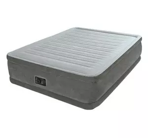 Надувная кровать велюровая Intex 64412 с электронасосом, 191х99х46 см