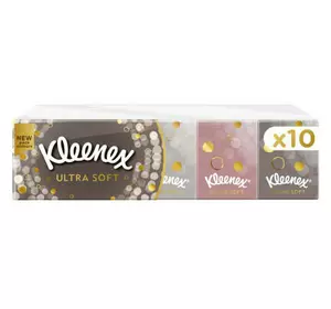 Салфетки косметические Kleenex Ultra Soft Mini четырехслойные 10 пачек по 7 шт. (5029053563909)