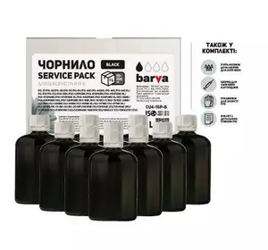 Чернила Barva Canon/HP/Lexmark Universal №4 Black 10x100мл ServicePack (CU4-1SP-B)