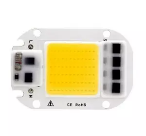 Светодиодная матрица с драйвером COB LED 50Вт 4500лм 220В, тепл. белая
