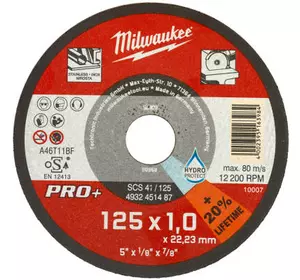 Круг отрезной Milwaukee по металлу SCS 41/125х1 PRO+, 125мм (4932451487)