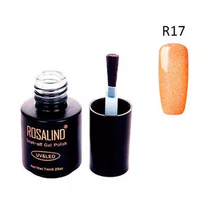 Гель-лак для ногтей маникюра 7мл Rosalind, шиммер, R17 абрикосовый