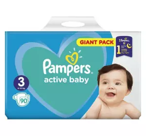 Подгузники Pampers Active Baby Mid Размер 3 (6-10 кг) 90 ш (8001090949455)