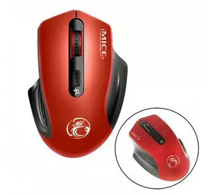 Беспроводная игровая мышь мышка тихая 2000dpi iMice G-1800, красная