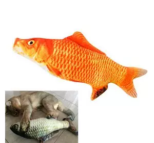 Мягкая игрушка рыба Красный карп 40см для кошек кота с кошачьей мятой