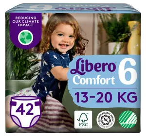 Подгузники Libero Comfort Размер 6 (13-20 кг) 42 шт (7322541757049)