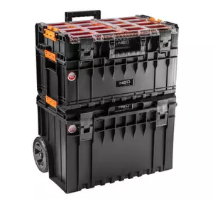 Ящик для инструментов Neo Tools модульная система, на колесах, 2 бокса+органайзер (84-278)