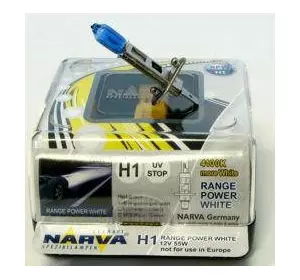 Галогенка H1 NARVA 12V/55W 48641 RANGE POWER WHITE (пара)