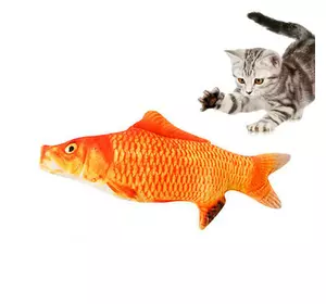 Мягкая игрушка рыба Красный карп 21см для кошек кота с кошачьей мятой