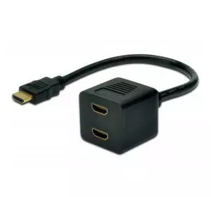 Кабель мультимедийный HDMI F to 2xHDMI M Digitus (AK-330400-002-S)