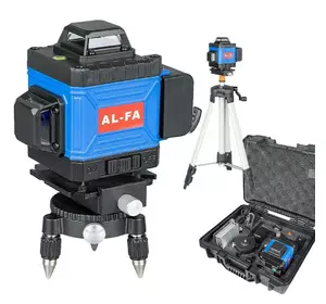 Профессиональный лазерный уровень 4D, 12 линий, кейс, штатив AL-FA ALNL-4DG нивелир