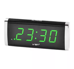 Настольные часы VST 730 с зеленой подсветкой