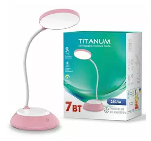 Настольная лампа TITANUM LED DC3 7W 3000-6500K USB розовая (TLTF-022P)