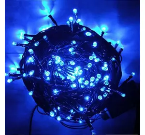 Гирлянда светодиодная 300 LED, черный шнур, (синий)