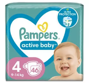 Подгузники Pampers Active Baby Maxi Размер 4 (9-14 кг) 46 шт (8001090949097)