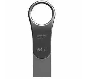 USB флеш накопитель Silicon Power 64GB Mobile C80 Silver USB 3.2 (SP064GBUC3C80V1S)