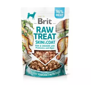 Лакомство для собак Brit Raw Treat freeze-dried Skin and Coat рыба и курица 40 г (8595602564446)