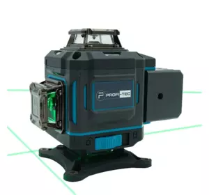 Лазерный нивелир PROFI-TEC PGL 4D 1640: с АКБ+ЗУ, 40 м, 16 линий, зеленый луч