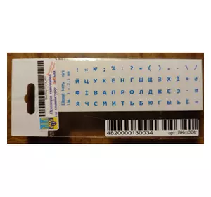 Наклейка на клавиатуру BestKey миниатюрная прозрачная, 56, синий (BKm3BTr)