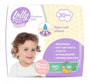 Подгузники Lolly Premium Soft 6 (16+ кг) 30 шт (4820174981068)