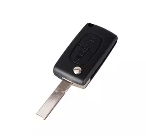 Выкидной ключ, корпус под чип, 2кн DKT0269, Peugeot, ниша CE0536, HU83