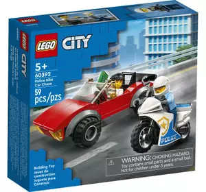 Конструктор LEGO City Преследование автомобиля на полицейском мотоцикле (60392)