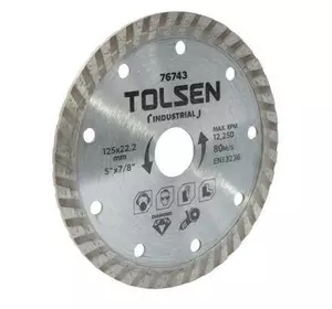 Круг отрезной Tolsen "ПРОФІ" алмазный Турбо 125?22.2х10 мм (76743)