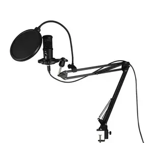 Микрофон студийный конденсаторный для записи GM07-2, штатив и поп-фильтр