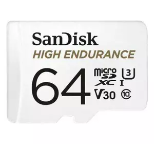 Карта памяти SanDisk 64GB microSDXC class 10 UHS-I U3 V30 High Endurance (SDSQQNR-064G-GN6IA)