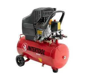 Масляный воздушный компрессор INTERTOOL PT-0009 : 1.5 кВт, 206 л/мин, 24 л
